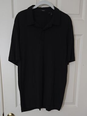 Men Theory Black Short-Sleeve Polo